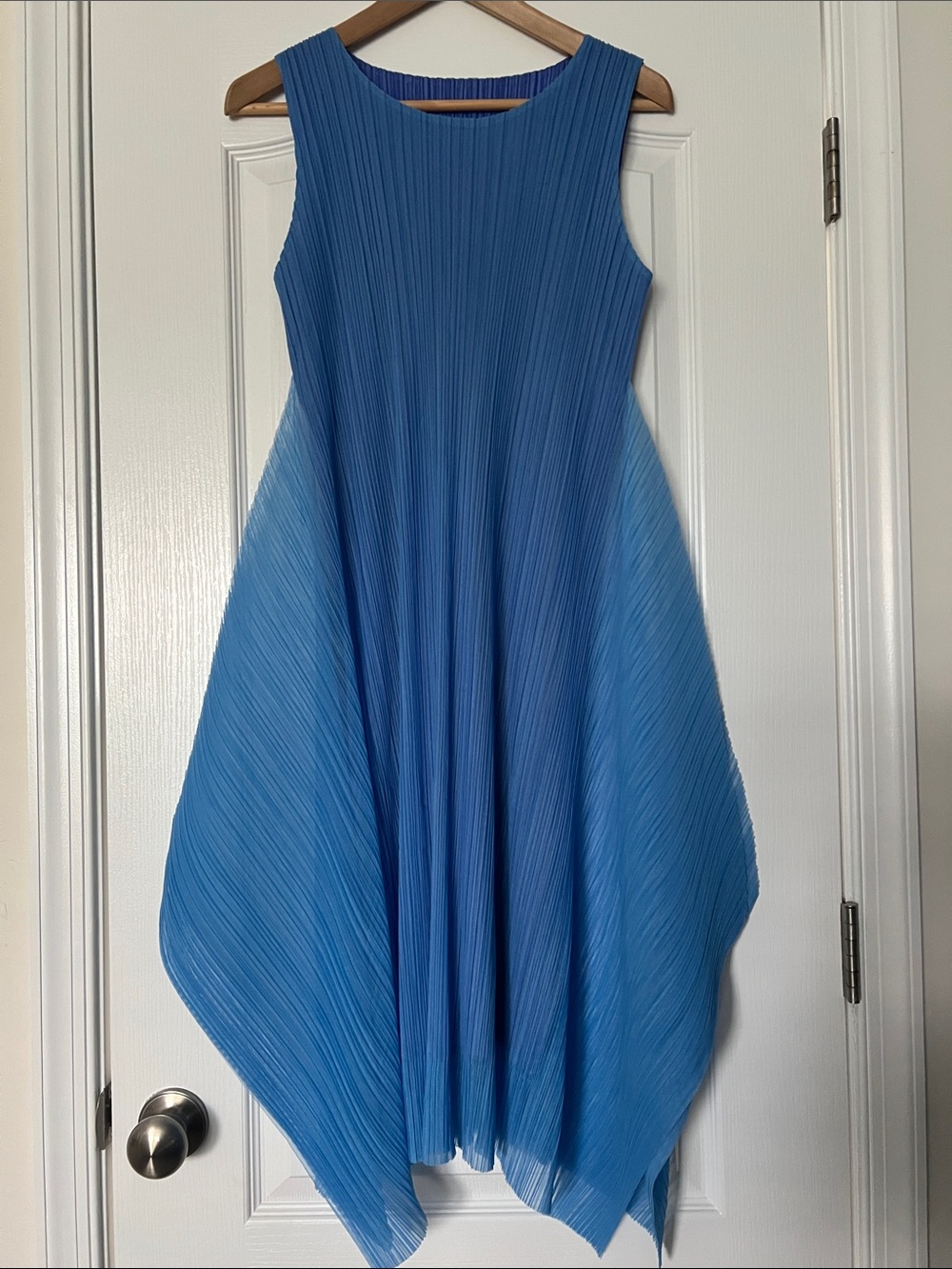 Issey Miyake Pleats Please Sleeveless Blue two-tone Dress
